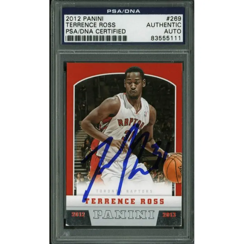 Raptors Terrence Ross Authentic Signed Card 2012 Panini Rc #269 PSA/DNA Slabbed