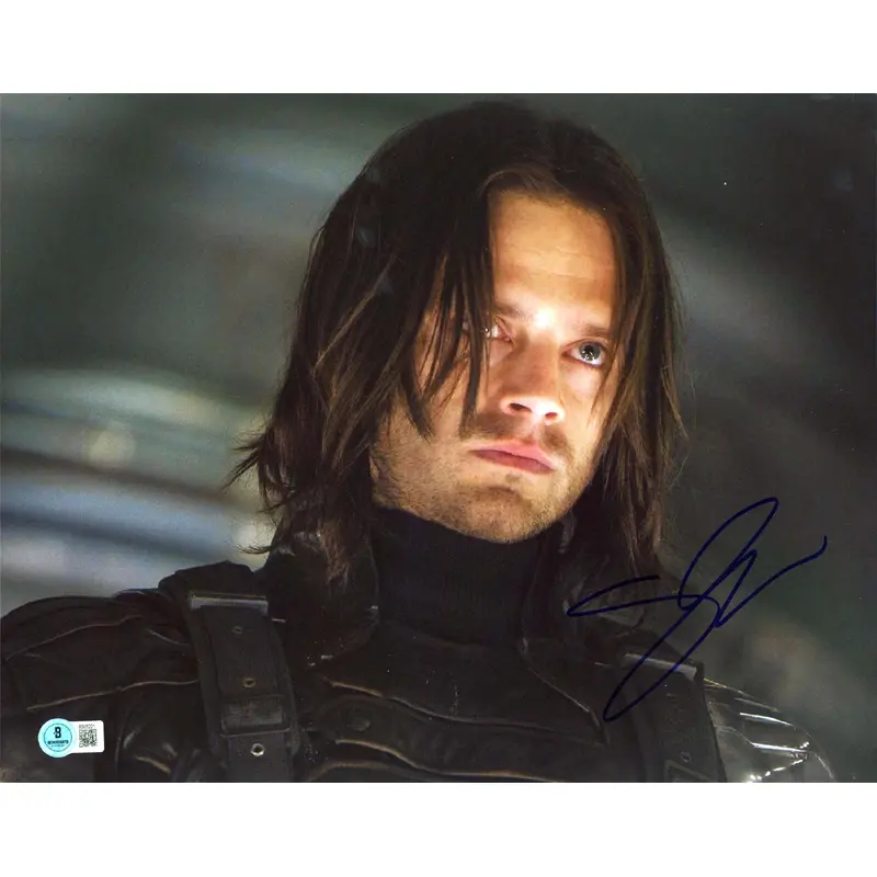 Sebastian Stan Captain America Signed 11x14 Horizontal Photo BAS #BS05221