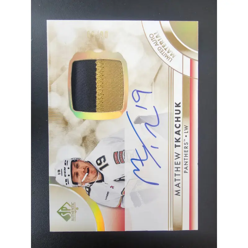 2023-24 Upper Deck SP Authentic - Limited Auto Material - Matthew Tkachuk #29 /50