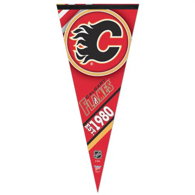 Calgary Flames "Est. 1980" EXTRA-LARGE Premium Felt Collector's Pennant - Wincraft Inc.