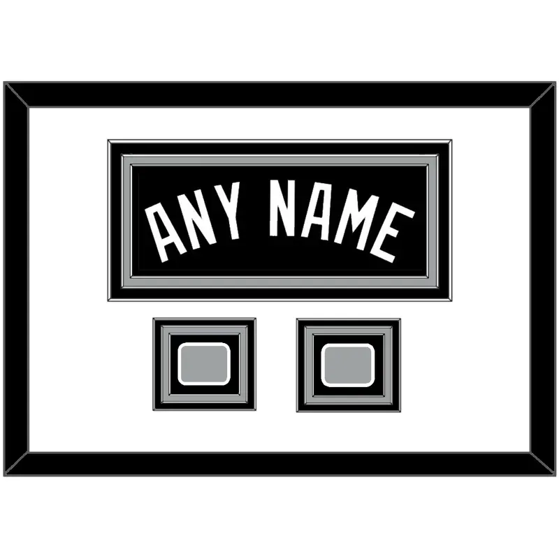 San Antonio Name With 2 Finals Patches - Road Black (1989-2002) - Triple Mat 1