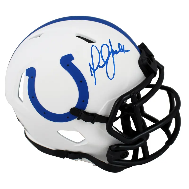 Colts Marshall Faulk Authentic Signed Lunar Speed Mini Helmet BAS Witnessed
