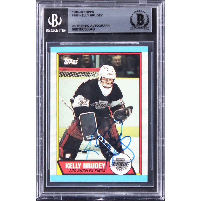 Kings Kelly Hrudey Authentic Signed 1989 Tops #166 Card BAS Slabbed 2