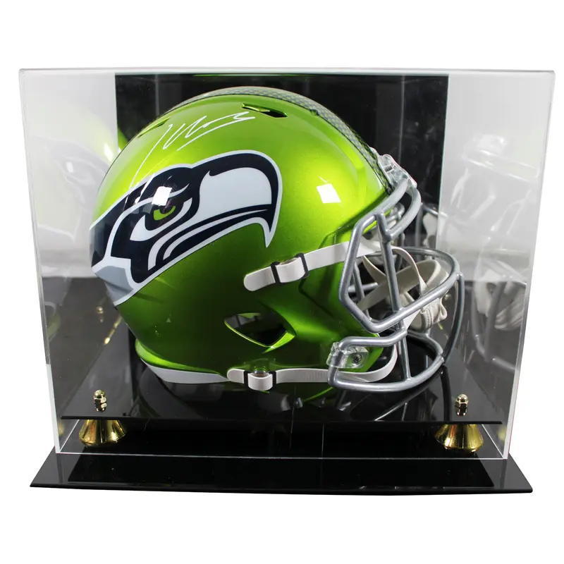 Seahawks Kenneth Walker III Signed Flash F/S Speed Rep Helmet W/ Case BAS Wit