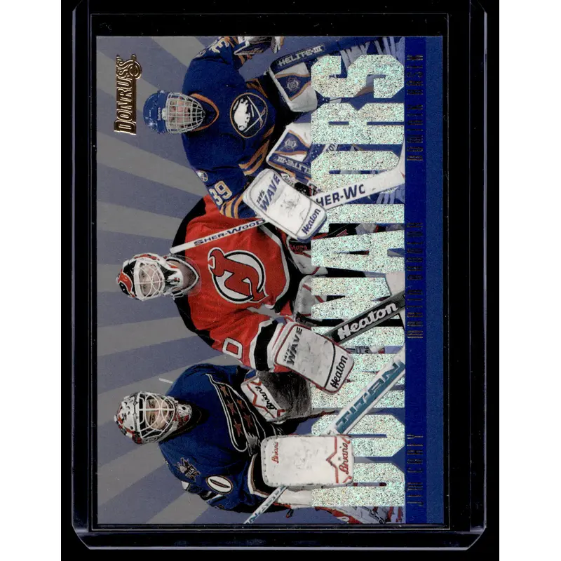1995-96 Donruss - Dominators - Martin Brodeur / Dominik Hasek / Jim Carey #4 /5000