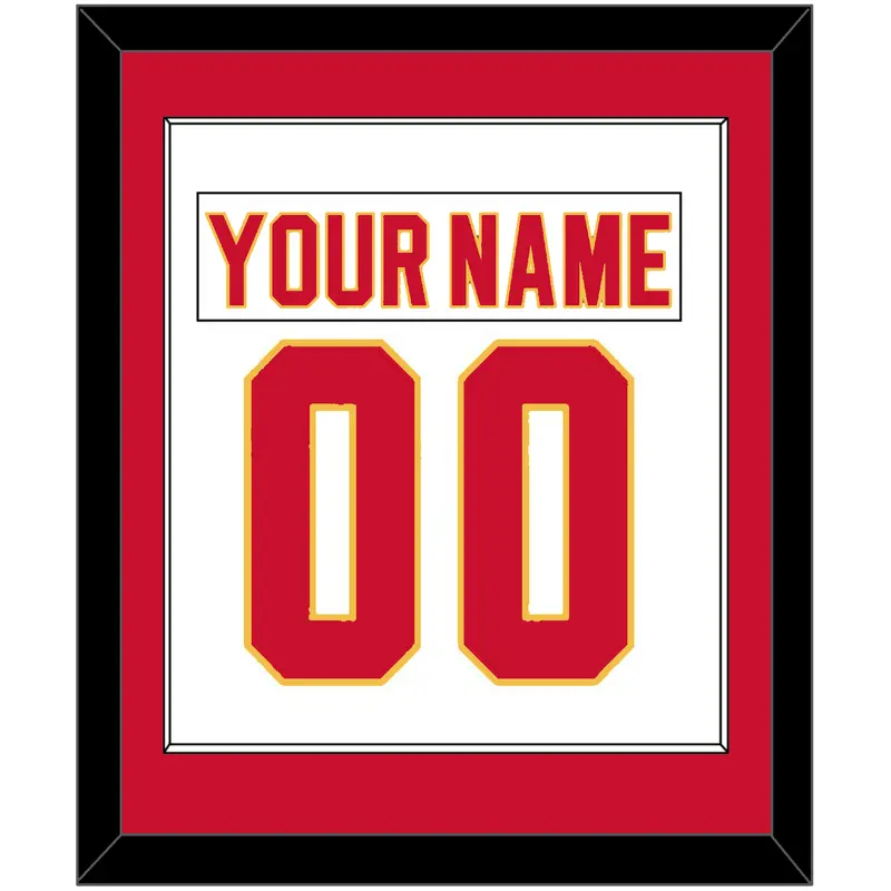Calgary Nameplate & Number (Back) Combined - Home White (1980-1994) - Single Mat 1