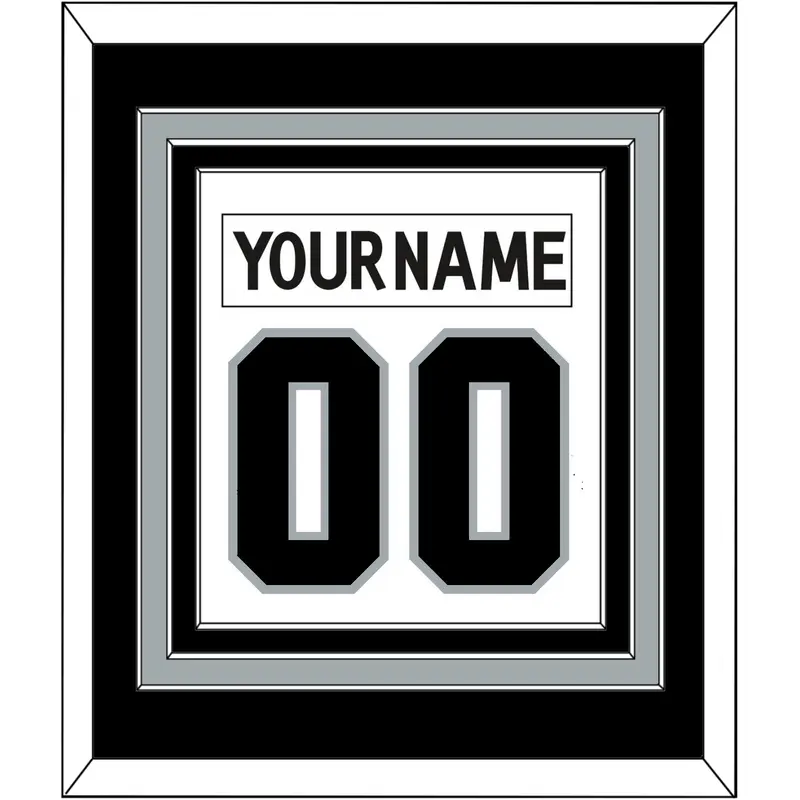 Los Angeles Nameplate & Number (Back) Combined - Road White (2011-2017) - Triple Mat 3