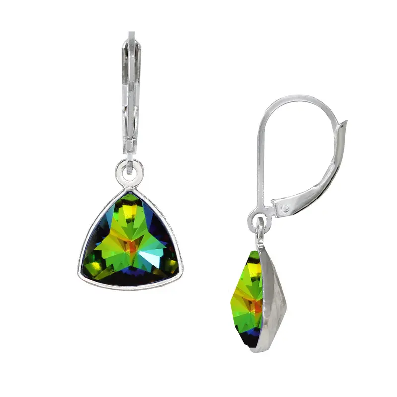 Earth Trillion Leverback Earrings