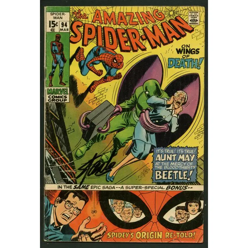 Stan Lee Signed Amazing Spider-Man #94 Comic Book The Beetle PSA/DNA #W18721