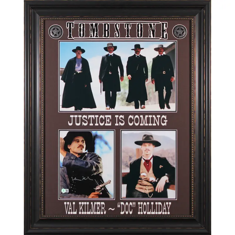 Val Kilmer Tombstone Authentic Signed 8x10 Framed Vertical Photo Display BAS