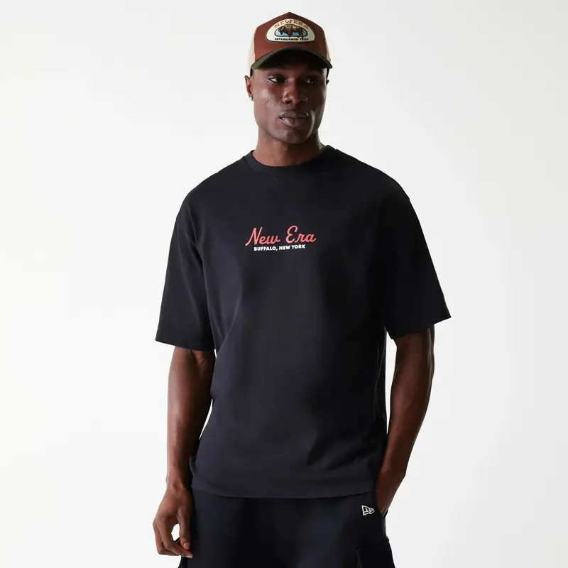 New Era Animal Graphic Black Oversized T-Shirt