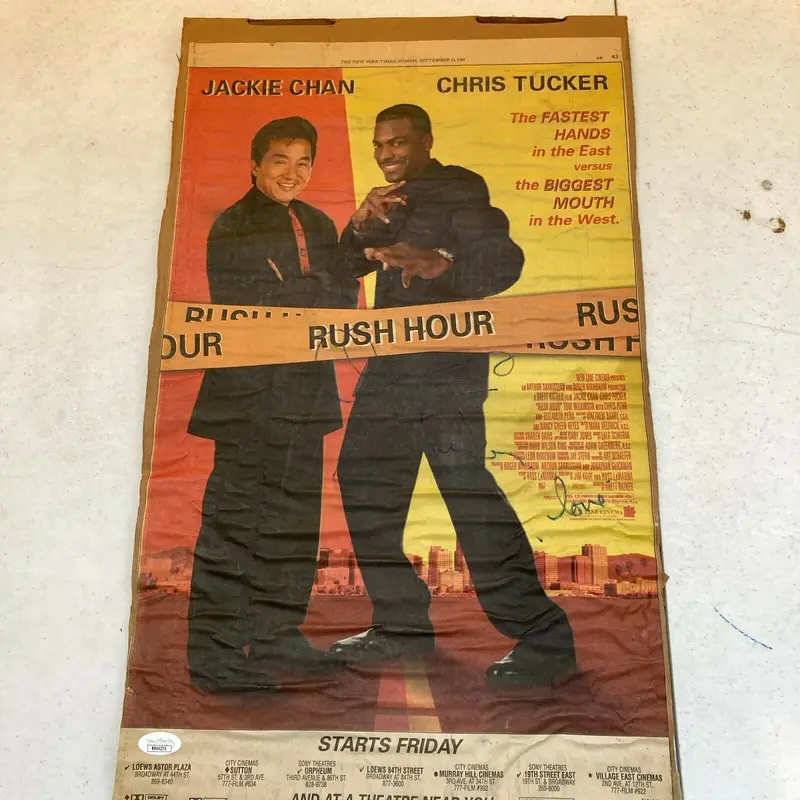 Chris Tucker Signed Large Newspaper Rush Hour Poster JSA COA