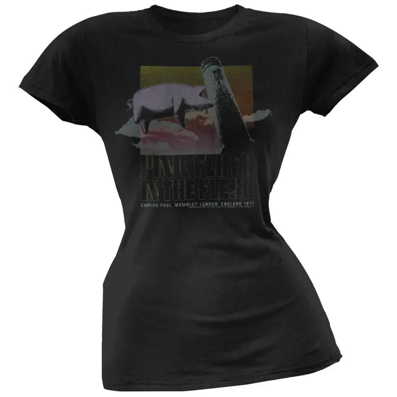 Pink Floyd - In The Flesh Juniors Black T-Shirt