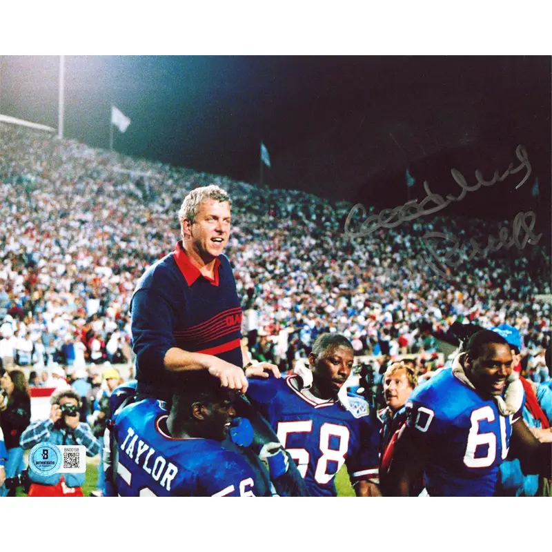 Giants Bill Parcells "Good Luck" Signed 8x10 Horizontal Photo BAS #BN00198