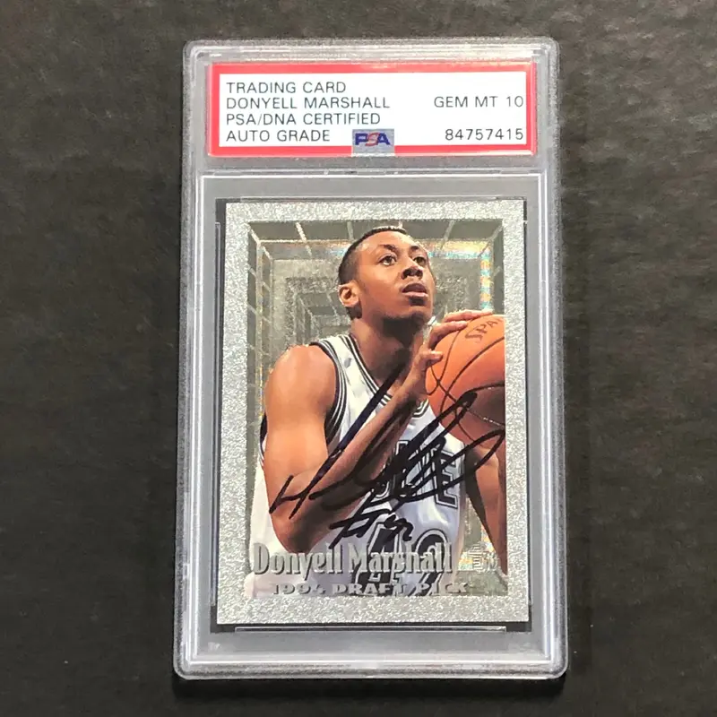 1994 Topps Donyell Marshall Signed Card AUTO PSA/DNA Slabbed Timberwolves