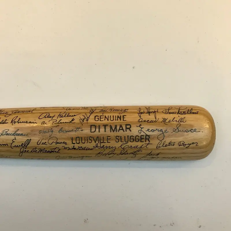1956 Kansas City Athletics Team Signed Game Used Bat 39 Signatures PSA DNA COA