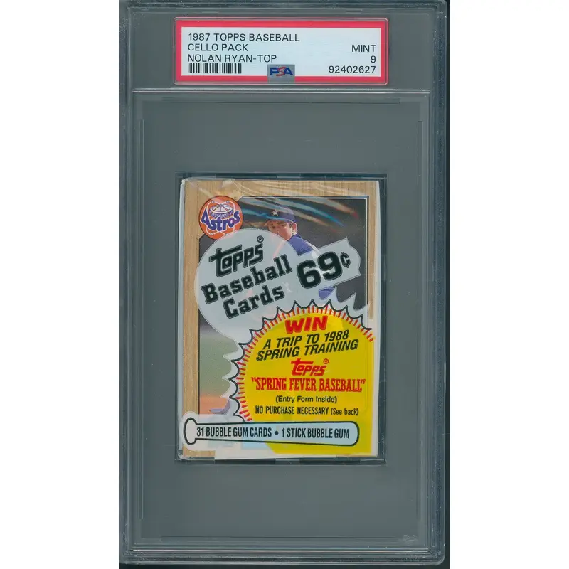 1987 Topps Baseball Unopened Cello Pack PSA 9 Ryan Top *2627