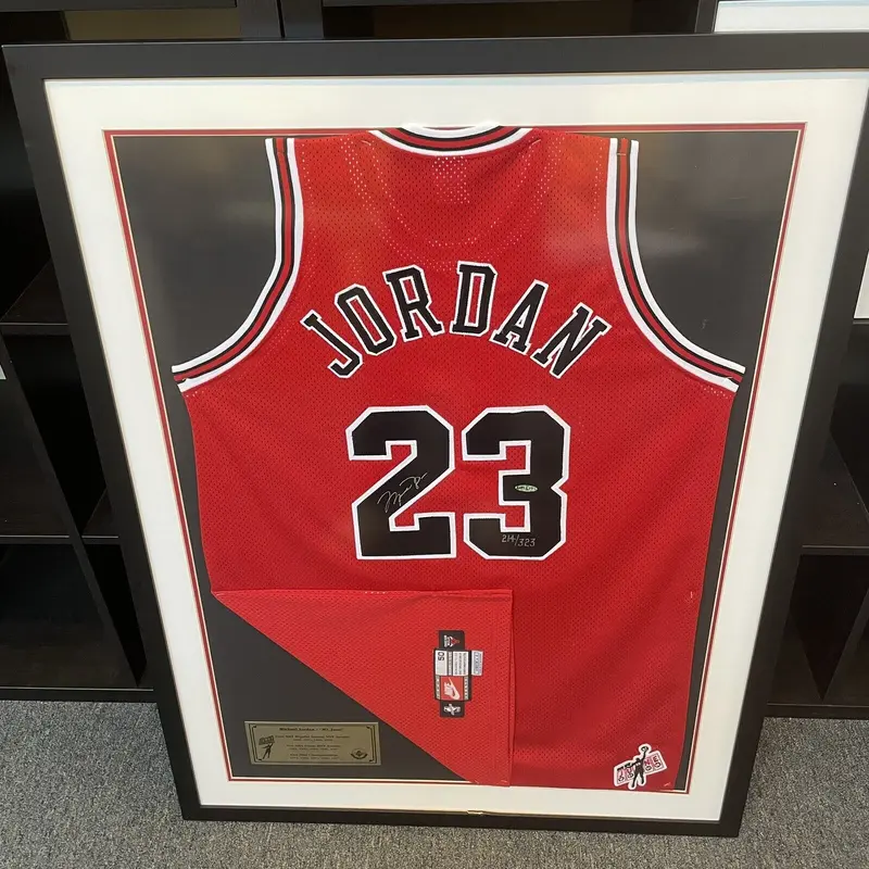 Michael Jordan Signed Mr. June Nike Pro Cut Chicago Bulls Framed Jersey UDA COA