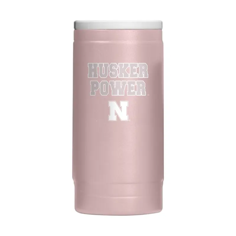 Nebraska  Stencil Powder Coat Slim Can Coolie