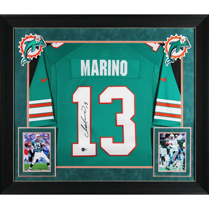 Dolphins Dan Marino Authentic Signed Teal Nike Limited Framed Jersey BAS