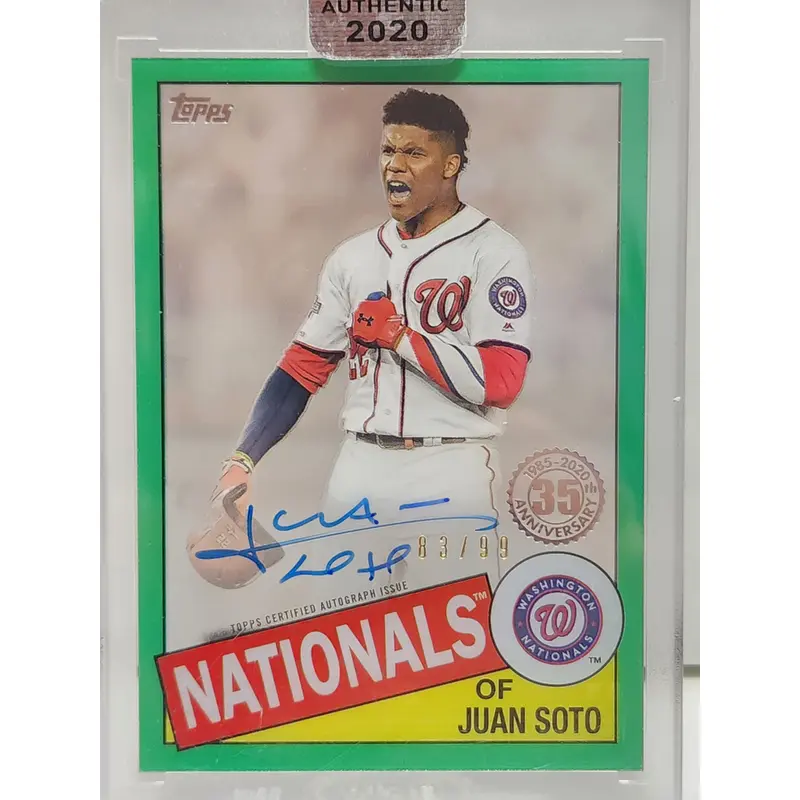 Juan Soto 2020 Topps Clearly Authentic Green Auto #83/99