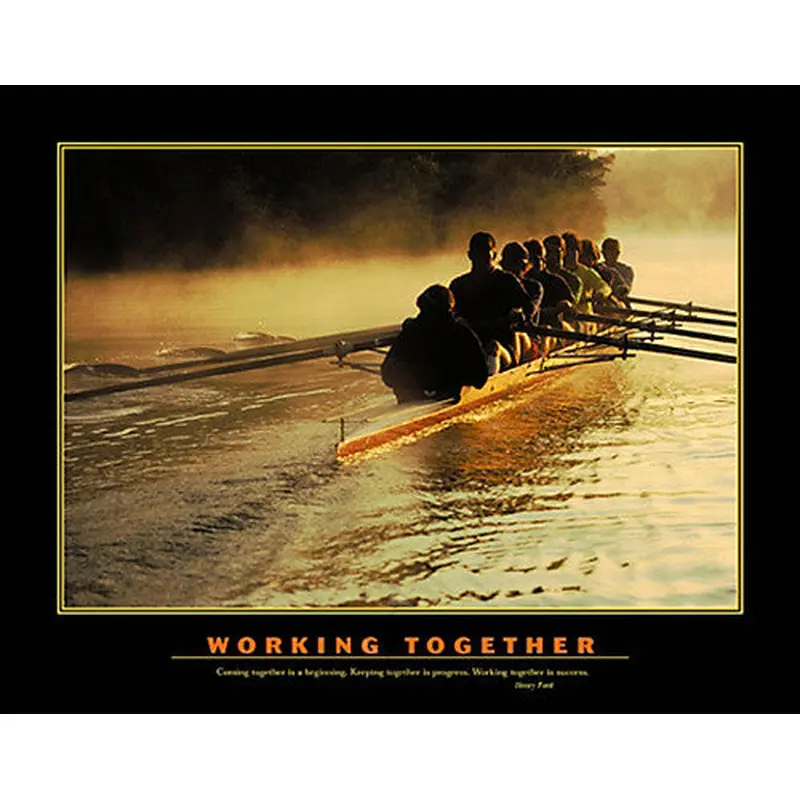 Rowing "Working Together" (8-Man Sculls) Motivational Poster - Eurographics Inc.