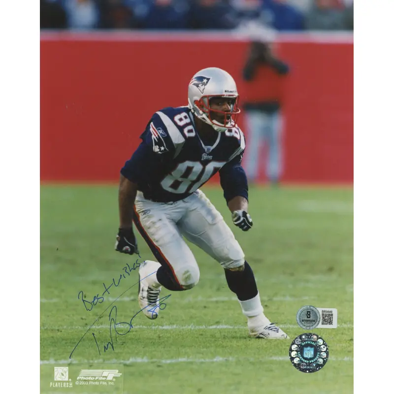 Patriots Troy Brown "Best Wishes!" Authentic Signed 8x10 Photo BAS #BR54849