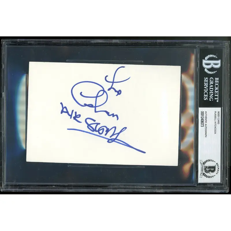 Russell Hitchcock Air Supply Authentic Signed 4x6 Index Card BAS Slabbed