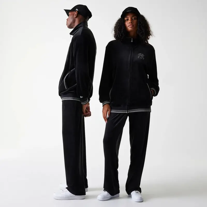 New York Yankees MLB Velour Black Track Pants