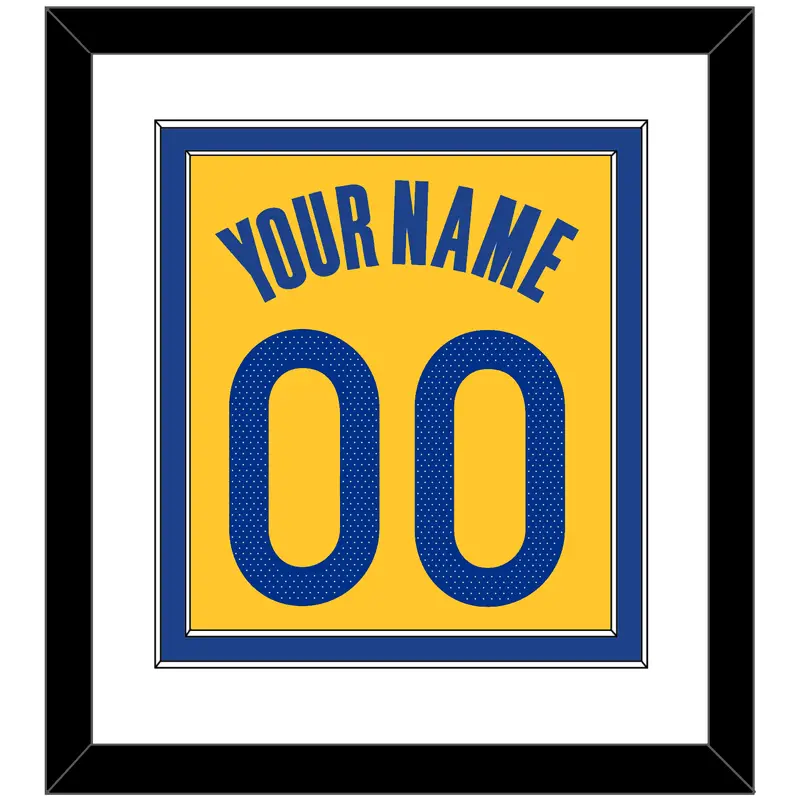 Golden State Name & Number - Yellow Statement (2019-2022) - Double Mat 1