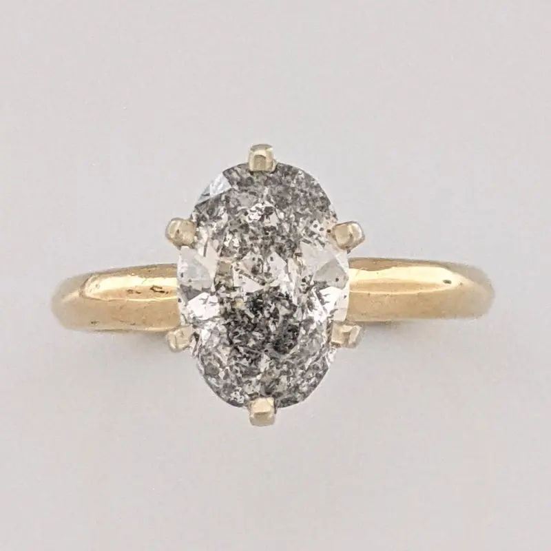 14K 1.30 CARAT TOTAL I3 I DIAMOND OVAL ESTATE RING 2.7 GRAMS