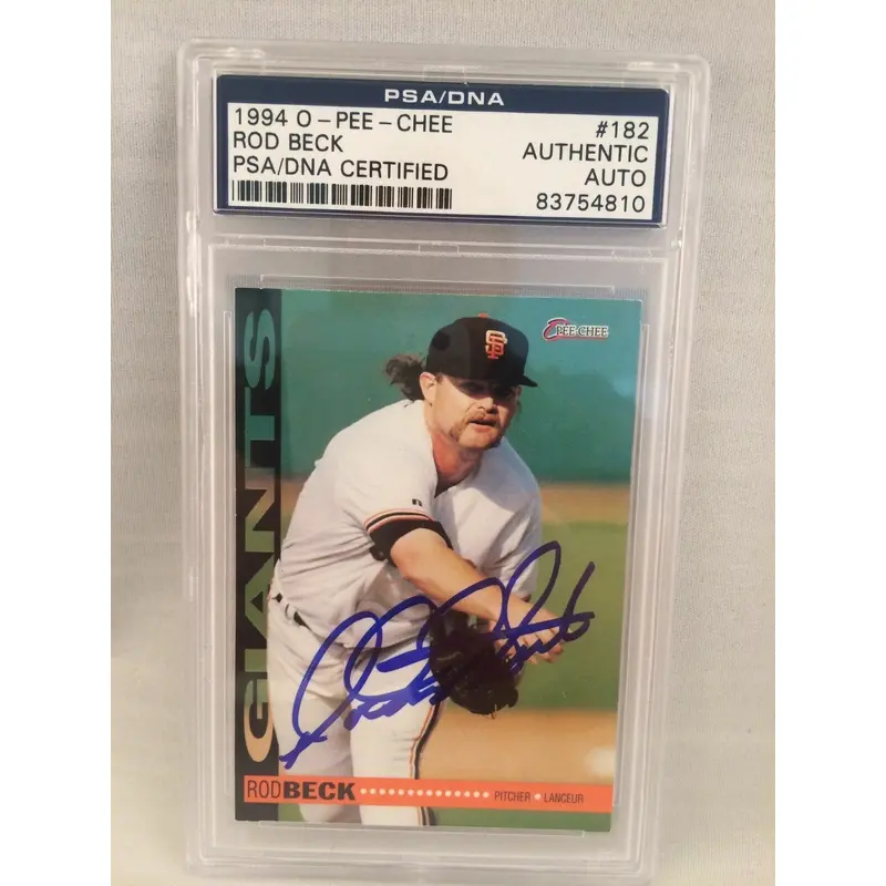 1994 O Pee Chee Rod Beck Signed Autographed Baseball Card Psa Dna