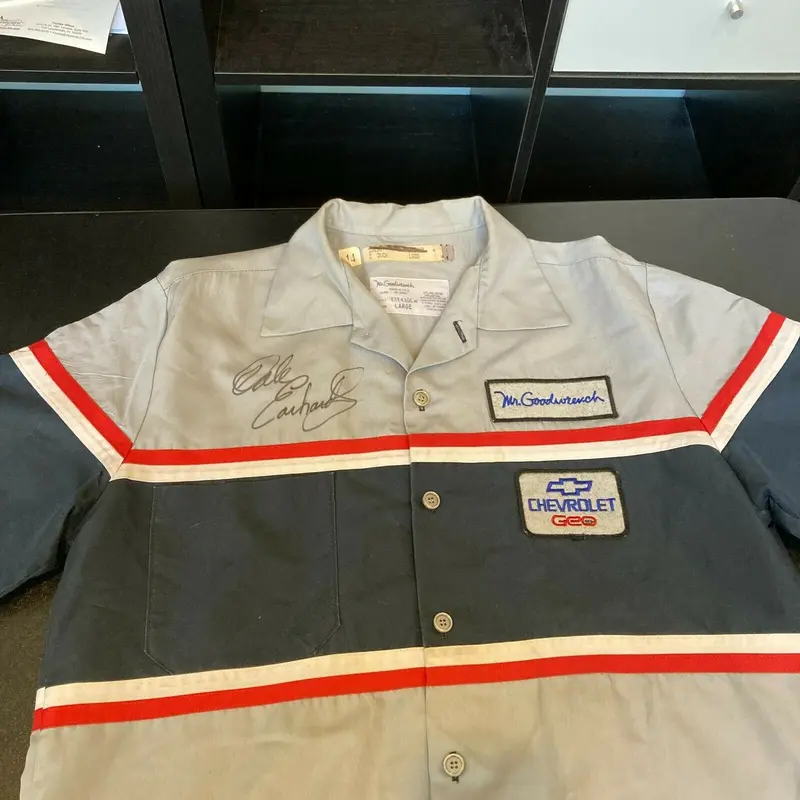 Dale Earnhardt Sr. Signed Vintage Authentic Mr. Goodwrench Pit Shirt NASCAR