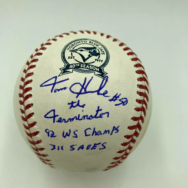 Tom Henke The Terminator 1982 World Series Champs Signed Baseball Beckett COA
