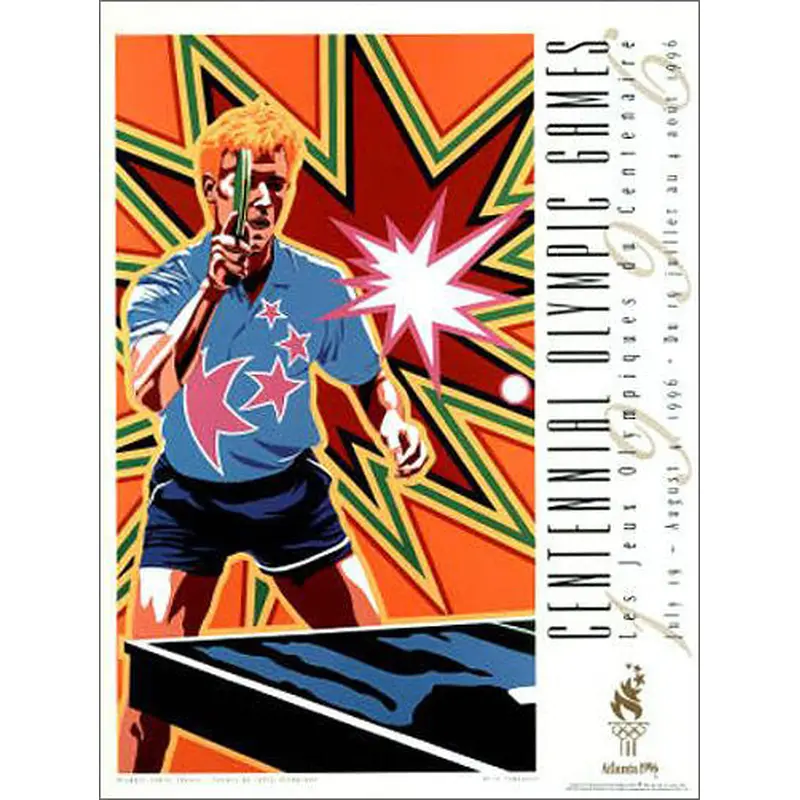 Atlanta 1996 Olympics Table Tennis Official Event Poster - Fine Art Ltd.