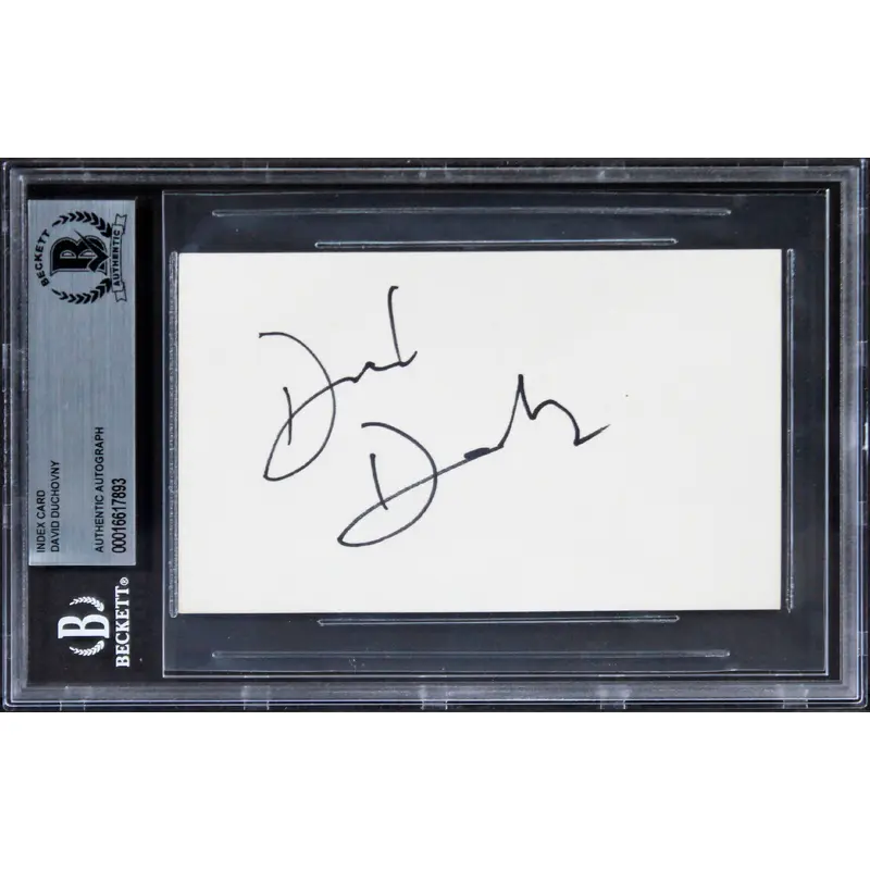 David Duchovny The X-Files Authentic Signed 3x5 Index Card BAS Slabbed 1