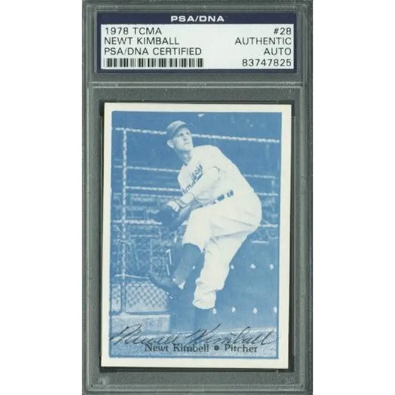 Dodgers Newt Kimball Authentic Signed Card 1978 Tcma #28 PSA/DNA Slabbed