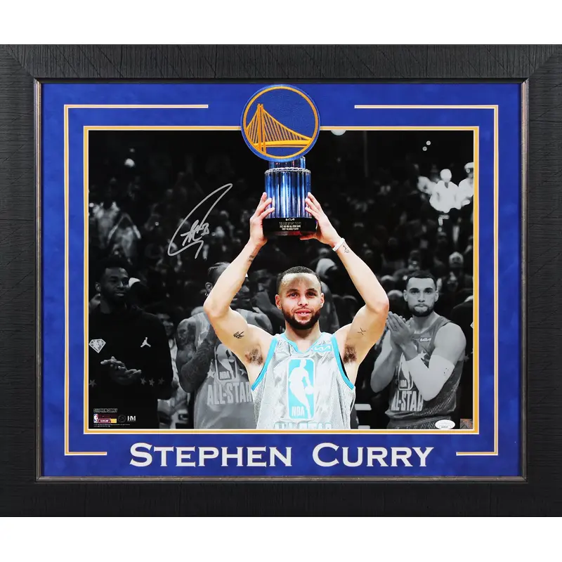 Warriors Stephen Curry Signed 16x20 Framed 2022 ASG Spotlight Photo JSA