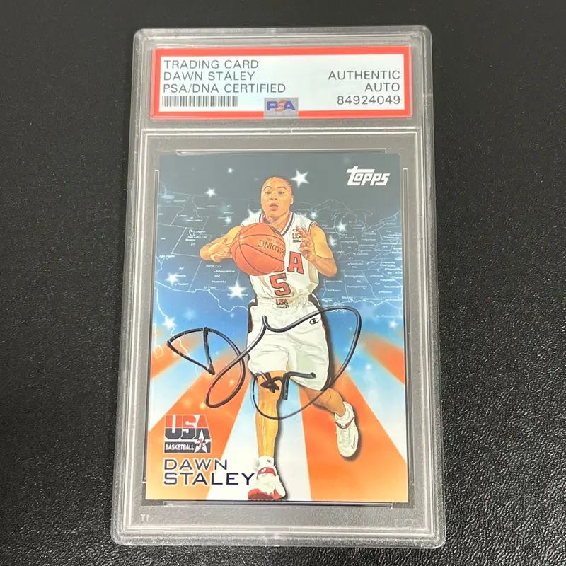 2000 Topps Team USA #14 Dawn Staley Signed Card AUTO PSA/DNA Slabbed Comets