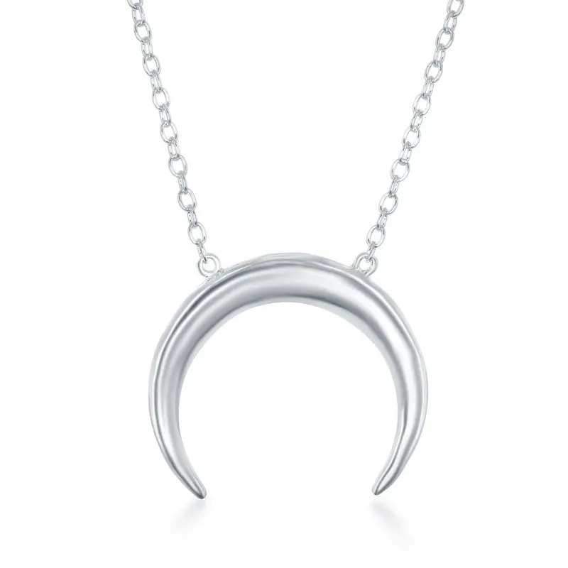 Sterling Silver Reverse Horn Necklace