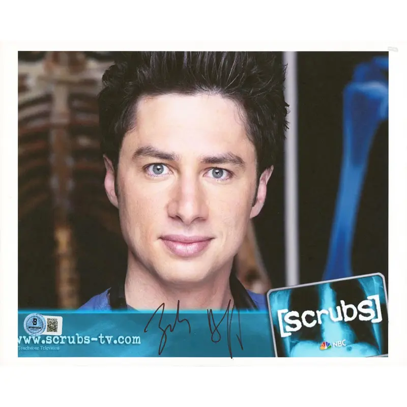Zach Braff Scrubs Authentic Signed 8.5x11 Horizontal Photo BAS #BR43820