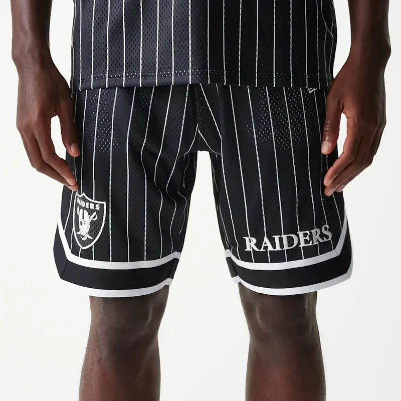 Las Vegas Raiders NFL Pinstripe Black Shorts
