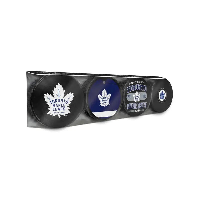 NHL Toronto Maple Leafs Souvenir Hockey Puck Collector's 4-Pack