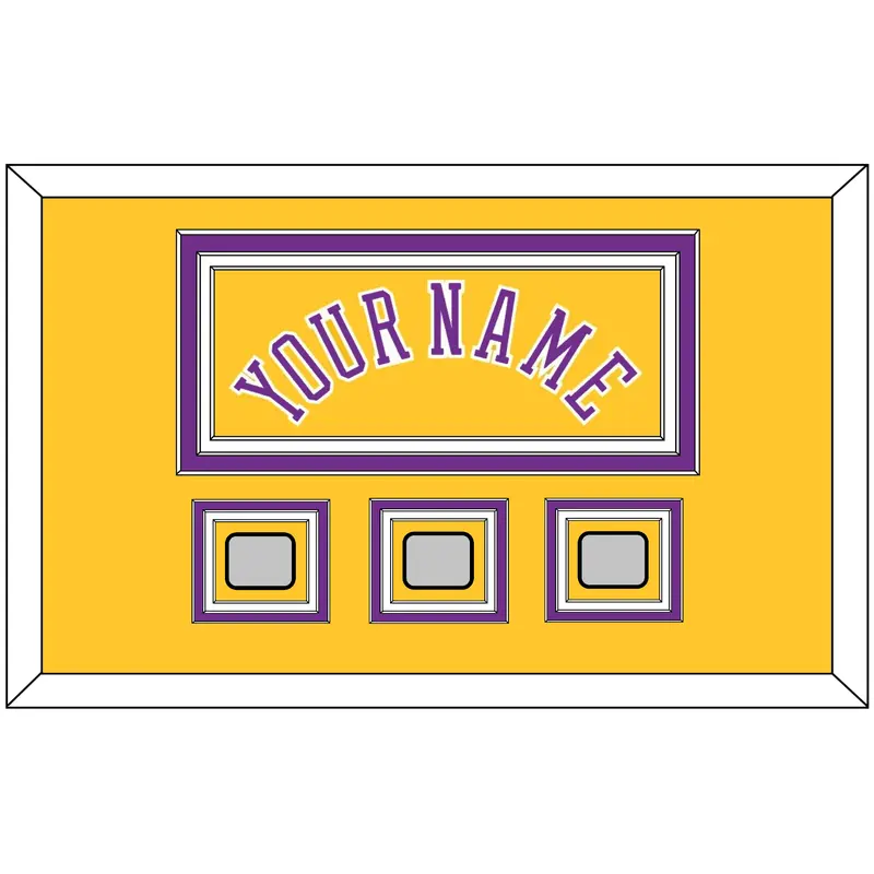 Los Angeles Name & 3 Champions Patches - Home Yellow (1978-1997) - Triple Mat 2