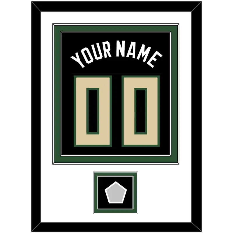 Milwaukee Name & Number With Finals Patch - Black Statement - Double Mat 1