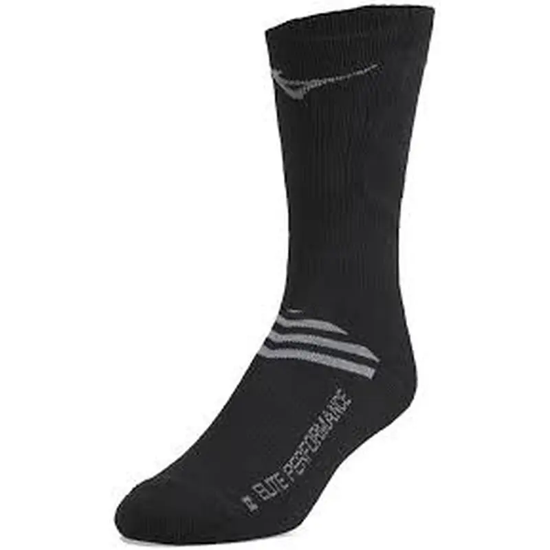 New Mizuno Runbird Crew Sock Black Size Small