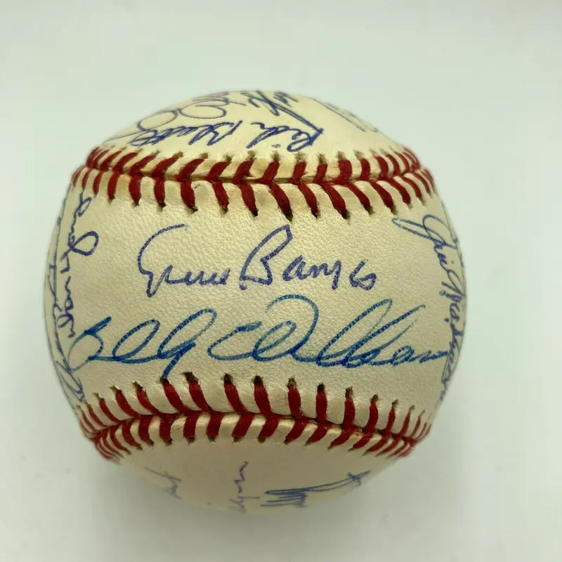 1969 Chicago Cubs Team Signed National League Baseball Ernie Banks JSA COA