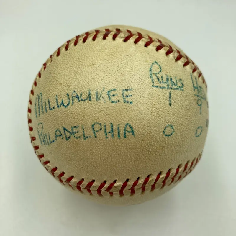 Lew Burdette 1960 No Hitter Signed Game Used National League Baseball JSA COA