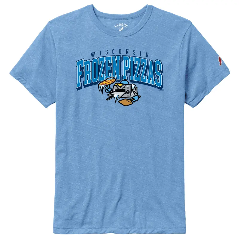 Frozen Pizzas League Heather Power Blue Victory Falls Tee