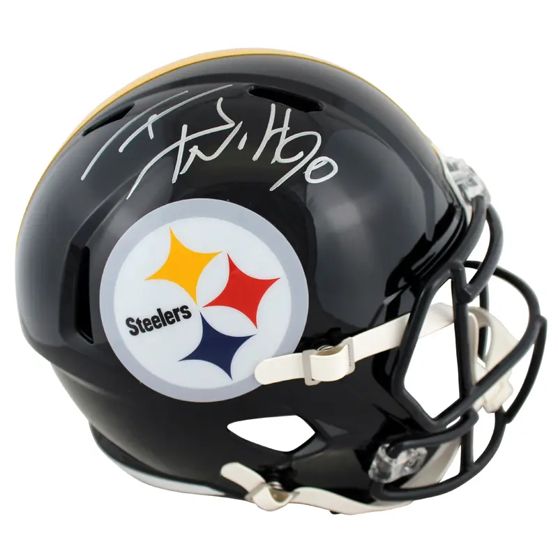 Steelers T.J. Watt Signed Full Size Speed Rep Helmet w/ Silver Sig BAS Witnessed